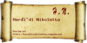 Herédi Nikoletta névjegykártya